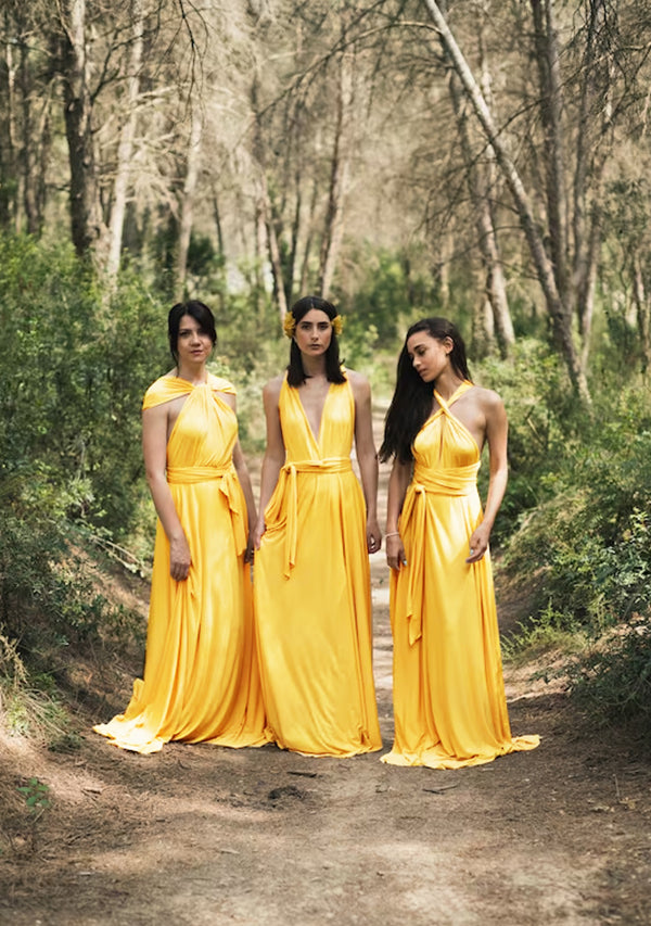 Yellow bridesmaids hot sale dresses uk