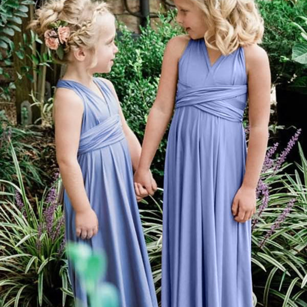 Dusty blue kids store dress